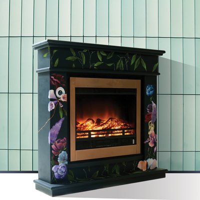 The One Who Swallowed The Universe Hand Painted Electric Fireplace