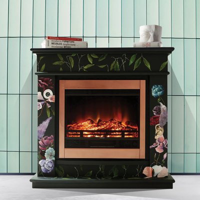 The One Who Swallowed The Universe Hand Painted Electric Fireplace