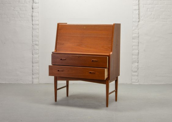Mid Century Swedish Teak Writing Desk Cabinet 1960s For Sale At