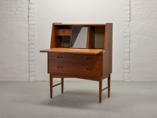 Mid Century Swedish Teak Writing Desk Cabinet 1960s For Sale At