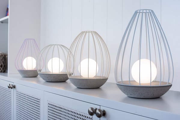 Ova Series Diamond Table Lamp With Purple Metal Cage By Dror Kaspi For Ardoma Design For Sale At Pamono