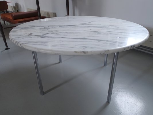 Large Carrara Marble Dining Table By Estelle Erwin Laverne For Large Carrara Marble Dining Table By