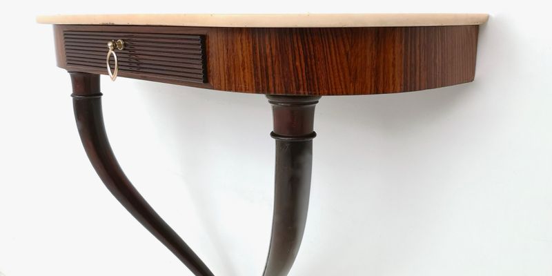 Demilune Wall Mounted Console Table 1950s