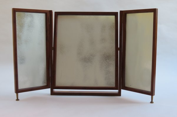 Yew Wood Freestanding Dressing Table Mirror By David Browning