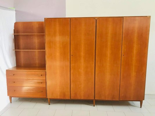 Italian Wardrobe With Drawers And Shelves 1960s Italian Wardrobe With Drawers And Shelves 1960s