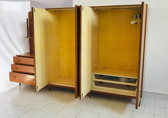 Italian Wardrobe With Drawers And Shelves 1960s Italian Wardrobe With Drawers And Shelves 1960s