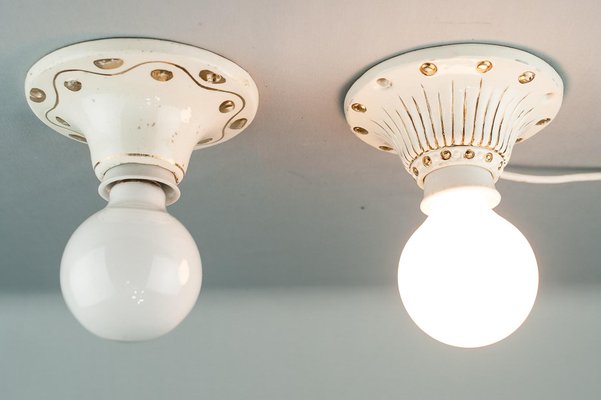 Small Art Deco Ceramic Ceiling Lamps 1920s Set Of 2 For Sale At