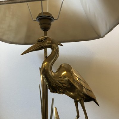 Italian Brass Flamingo Table Lamp, Egret Table Lamp