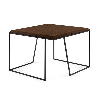 Grão 2 Coffee Table In Dark Cork With, Square Coffee Table Black Legs