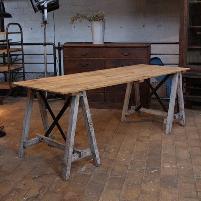Vintage Wooden Workshop Table For Sale At Pamono