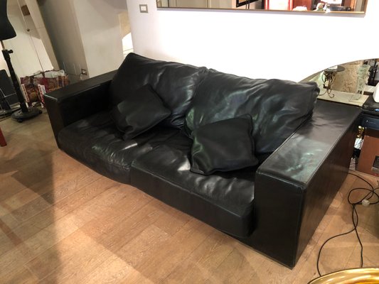 Schwarzes Vintage Budapest Ledersofa Von Paola Navone Fur Baxter Bei Pamono Kaufen