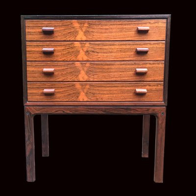 Small Mid Century Scandinavian Rosewood Chest Of Drawers For Sale