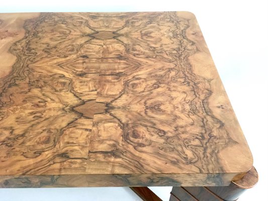 Vintage Italian Walnut Briar Root Dining Table 1940s