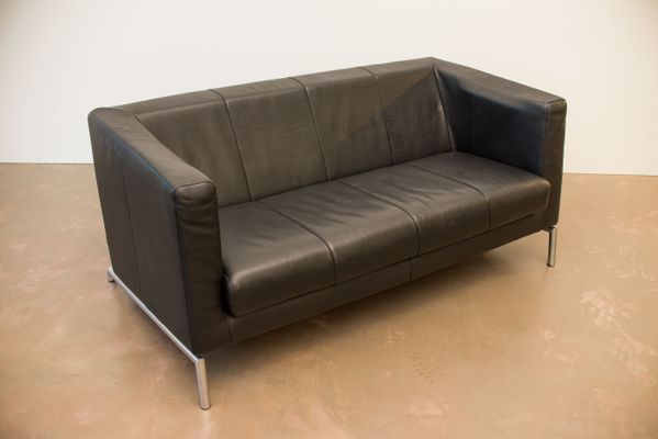 Black Leather Sofa From Montis 1974