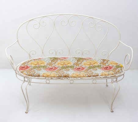 Vintage French Wrought Iron Garden Bench 1957 For Sale At Pamono