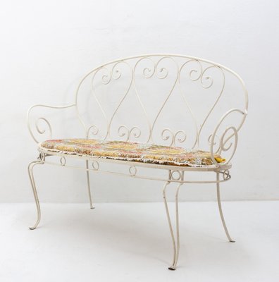 Vintage French Wrought Iron Garden Bench 1957 For Sale At Pamono