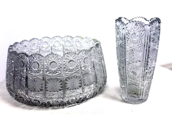 Antique Polished Lead Crystal Bowl