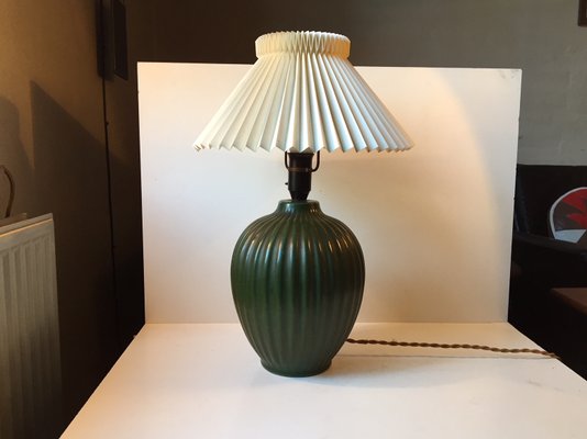green ceramic table lamp
