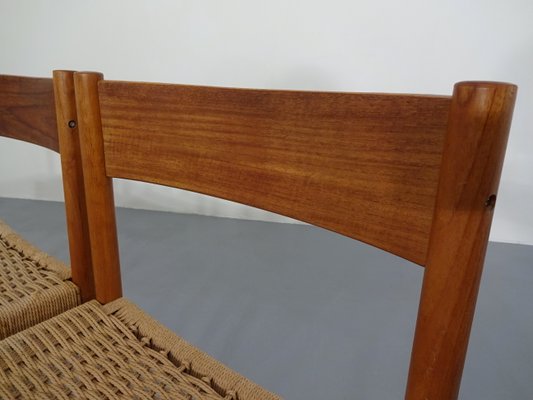 Teak & Papercord Dining Chairs by Poul M. Volther for Frem Teak & Papercord Dining Chairs by Poul M. Volther for Frem