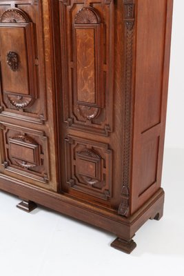 Antique Dutch Oak Bookcase With Sliding Doors 1890s For Sale At