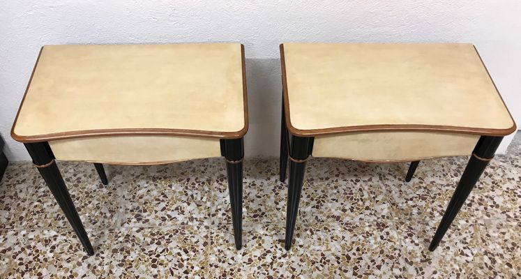 De Érable ParcheminItalie1940sSet Et Tables Chevet 2 LqSpMVUzG