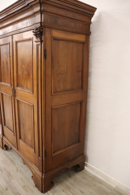 Large Antique Wardrobe in Solid Walnut, 1680s for sale at Pamono