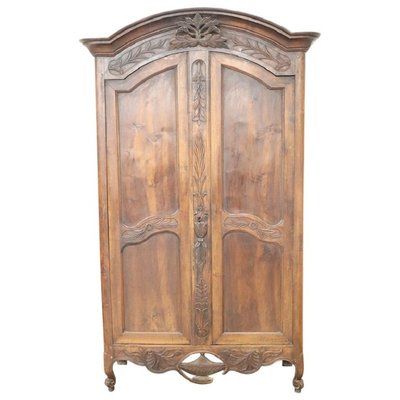 Antique French Wardrobe In Solid Walnut, Antique Armoire Dresser