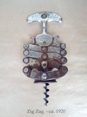 French Zig Zag Corkscrew by Jules Bart, 1920s French Zig Zag Corkscrew by Jules Bart, 1920s