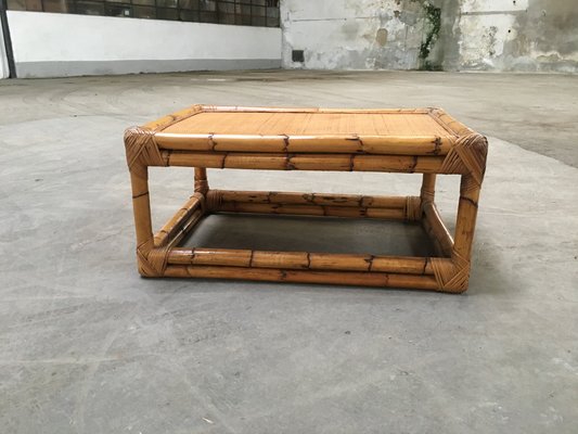 Vintage Italian Bamboo Coffee Table For Sale At Pamono