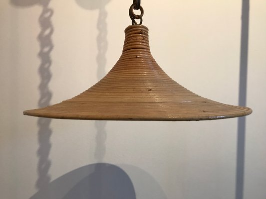 Mid Century Bamboo Ceiling Lamp For Sale At Pamono
