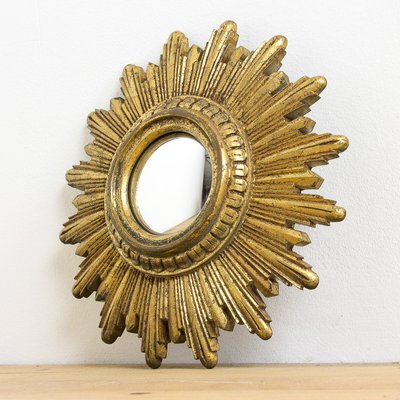 Mid Century Convex Sunburst Mirror In Gold For At Pamono Mid Century Convex Sunburst Mirror In Gold 1