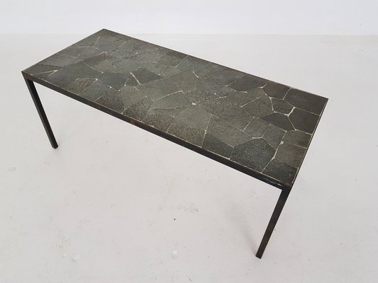 Vintage Metal Stone Coffee Table 1970s For Sale At Pamono