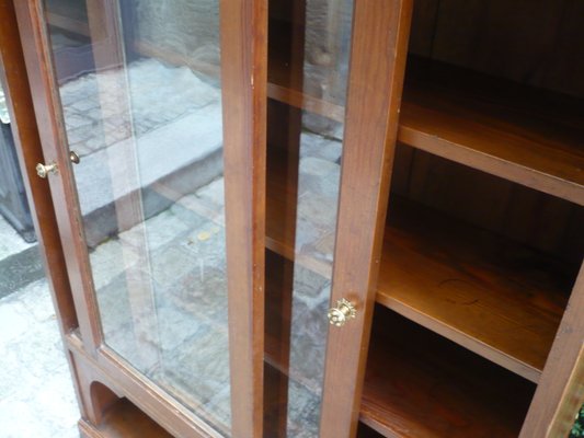 Industrial Glass Cabinet With Sliding Doors 1920s For Sale At Pamono