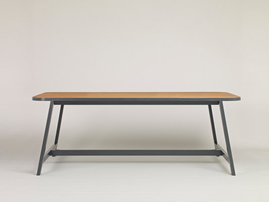 Large Grey Lacquered Oak Dining Table Three By Another Country For Large Grey Lacquered Oak Dining Table
