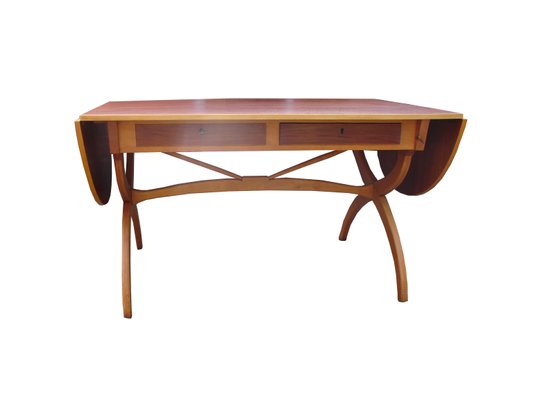 Drop Leaf Desk Or Dining Table By Børge Mogensen For Søborg Drop Leaf Desk Or Dining Table By Børge Mogensen For Søborg Møbelfabrik 1950s 2
