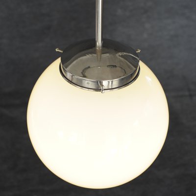 Bauhaus Opal Glass Sphere Ceiling Light, 1940s Bauhaus Opal Glass Sphere Ceiling Light, 1940s