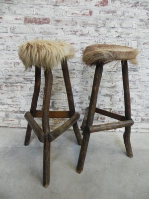 Vintage Cowhide Bar Stools 1970s Set Of 2 For Sale At Pamono