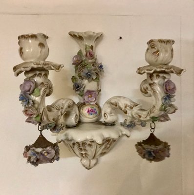 2 Finishs New Capodimonte Made in Italy Wall Light Sconce with 2 Lights 