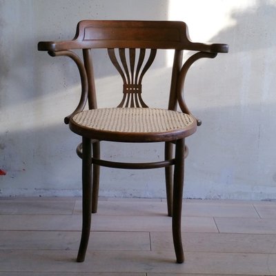 Vintage Armchair With Cane Seat From Fischel 1910s For Sale At Pamono