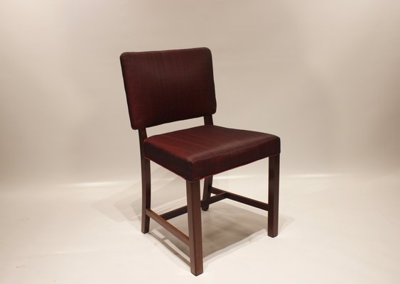 Mahogany Red Fabric Dining Chairs From Fritz Hansen 1930s Set Of 4 For Sale At Pamono