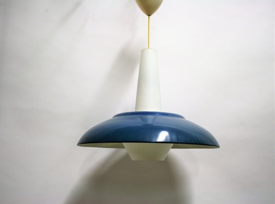 Vintage Blue Pendant Light From Philips 1960s