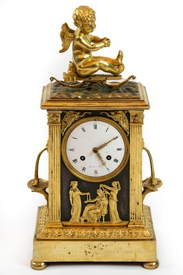 Antique French Empire Gilded Bronze Mantel Clock For At Pamono Antique French Empire Gilded Bronze
