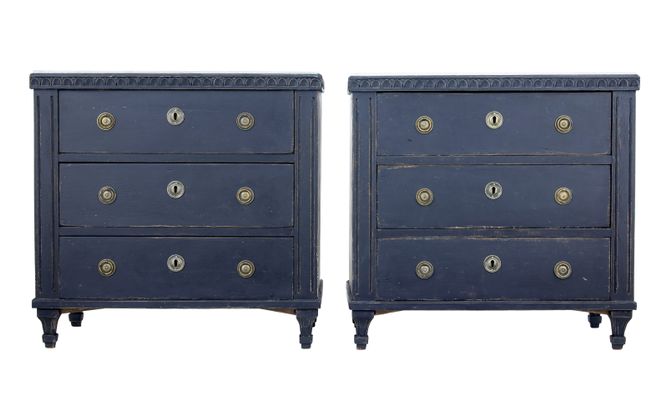 19th Century Scandinavian Chests Of Drawers Set Of 2 For Sale At