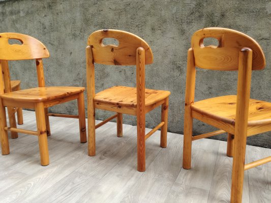 Solid Pine Dining Chairs By Rainer Daumiller 1960s Set Of 4 For Sale At Pamono