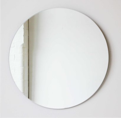 Extra Large Frameless Silver Orbis, Extra Large White Oval Mirror