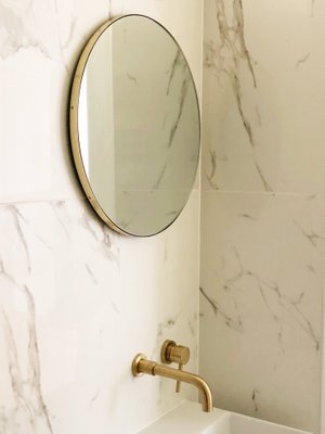 Extra Large Silver Orbis Round Mirror, Extra Large Round Bathroom Mirror