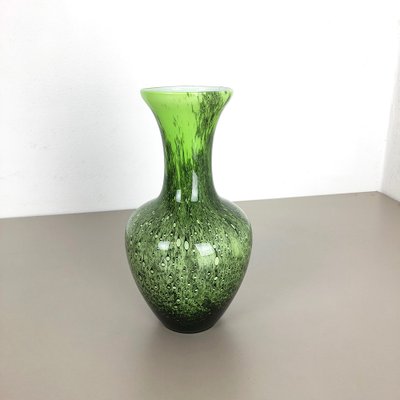 Large Vintage Green Pop Art Opaline Glass Vase From Opaline