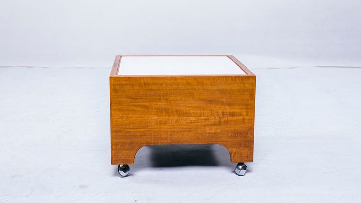 Vintage Teak Side Table On Casters For Sale At Pamono