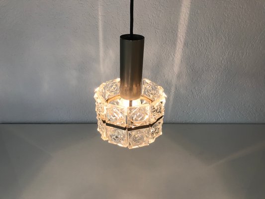 Vintage Deckenlampe aus Kristallglas von Sölken Leuchten, 1960er Vintage Deckenlampe aus Kristallglas von Sölken Leuchten, 1960er