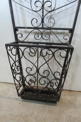 Vintage Wall Mounted Wrought Iron Coat Rack 1950s for sale at Pamono
